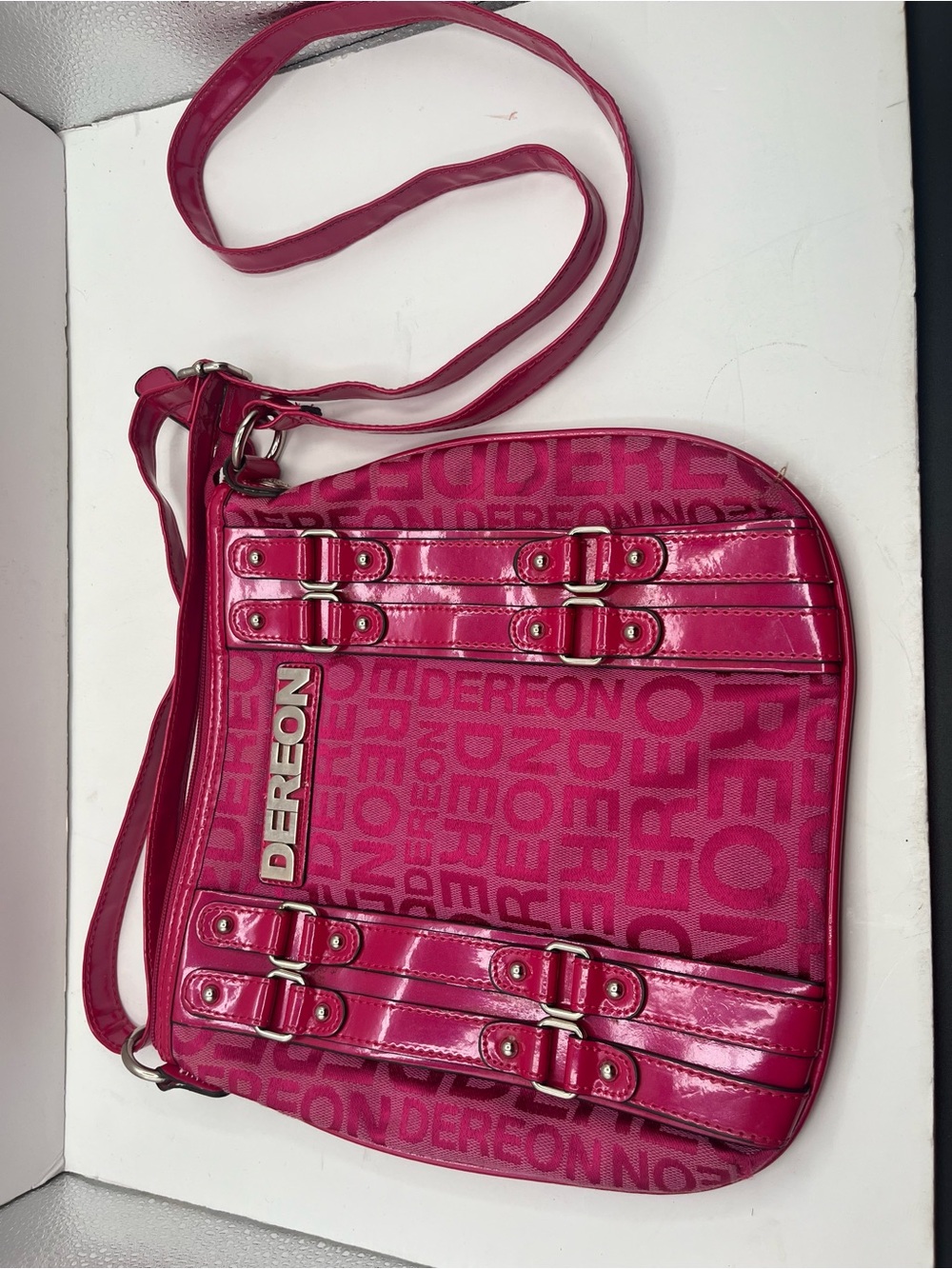 Y2K Vintage Dereon Hot Pink Logo Crossbody Bag